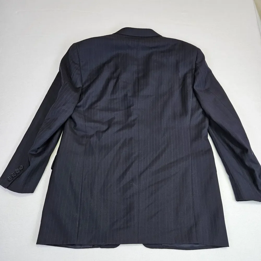 Canali Blazer Mens 42R Black Super 120s Luxury Italian Wool Suit Jacket Designer
